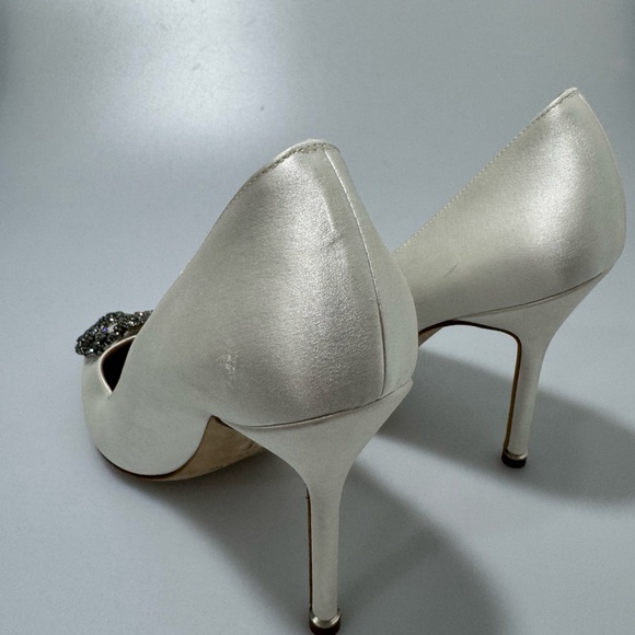 Manolo Blahnik Hangisi Pumps Heels White Women’s EU 39/US 9 - Picture 6 of 8